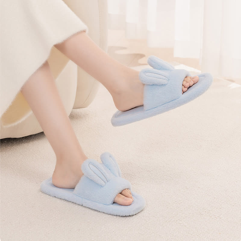 Ownkoti Cute Bunny Plush Open-Toe Slippers - image 0