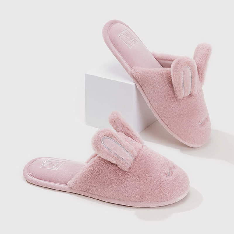 Ownkoti Cute Bunny Plush Closed-Toe Slippers - Pink - XL - image 12
