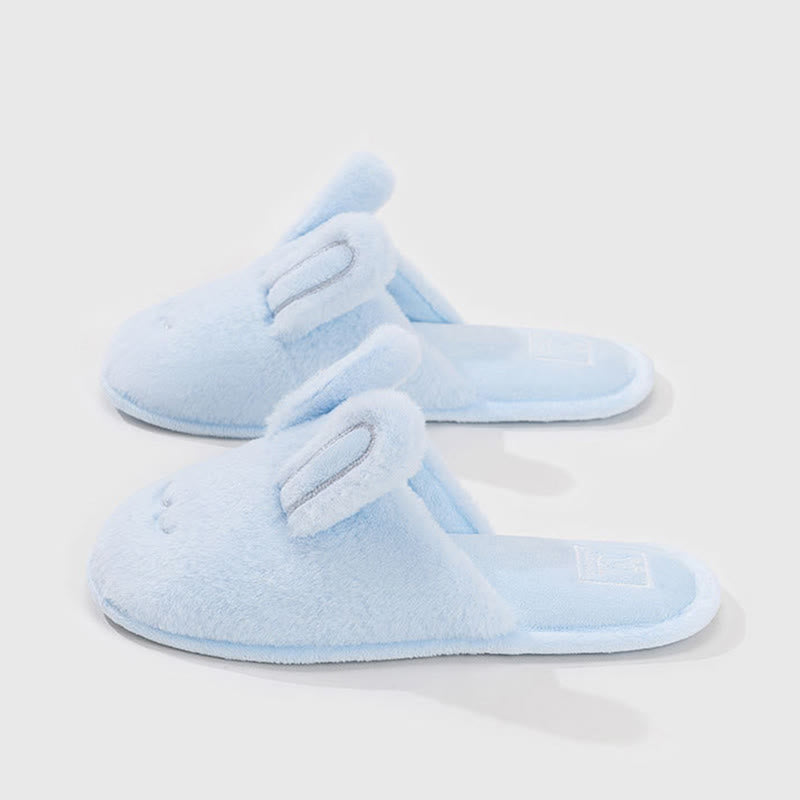 Ownkoti Cute Bunny Plush Closed-Toe Slippers - Blue - XL - image 7