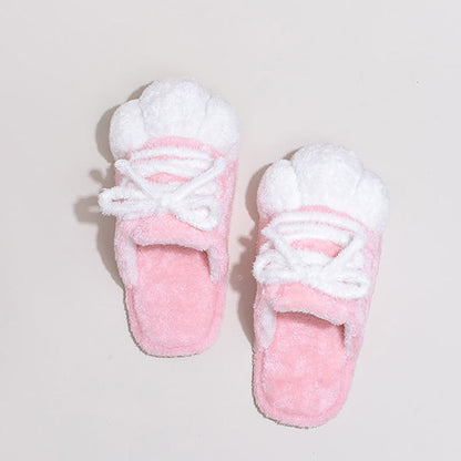 Ownkoti Cat Paw Lace-Up Closed-Toe Plush Slippers - image 2