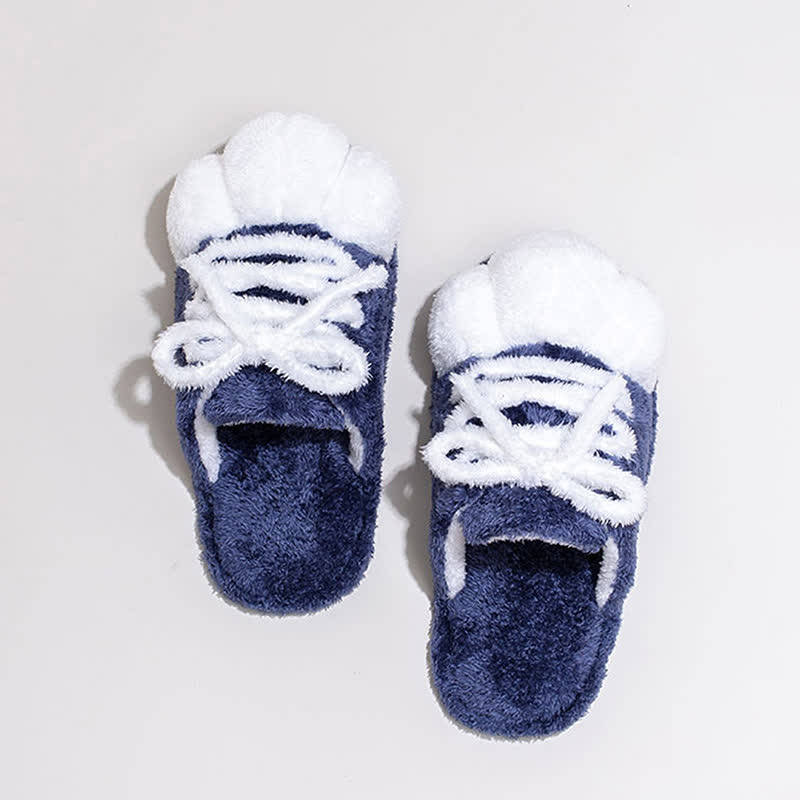 Ownkoti Cat Paw Lace-Up Closed-Toe Plush Slippers - image 7
