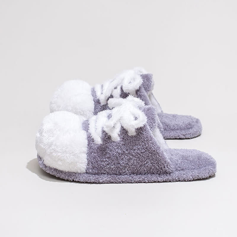 Ownkoti Cat Paw Lace-Up Closed-Toe Plush Slippers - image 12