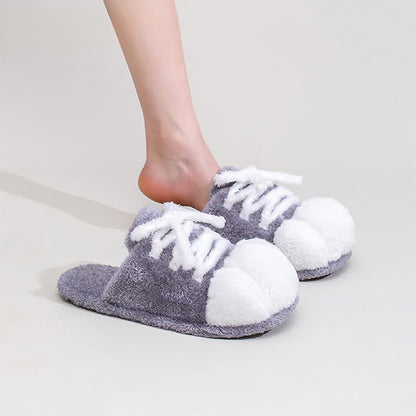 Ownkoti Cat Paw Lace-Up Closed-Toe Plush Slippers - image 9