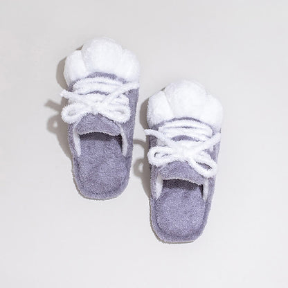 Ownkoti Cat Paw Lace-Up Closed-Toe Plush Slippers - image 11