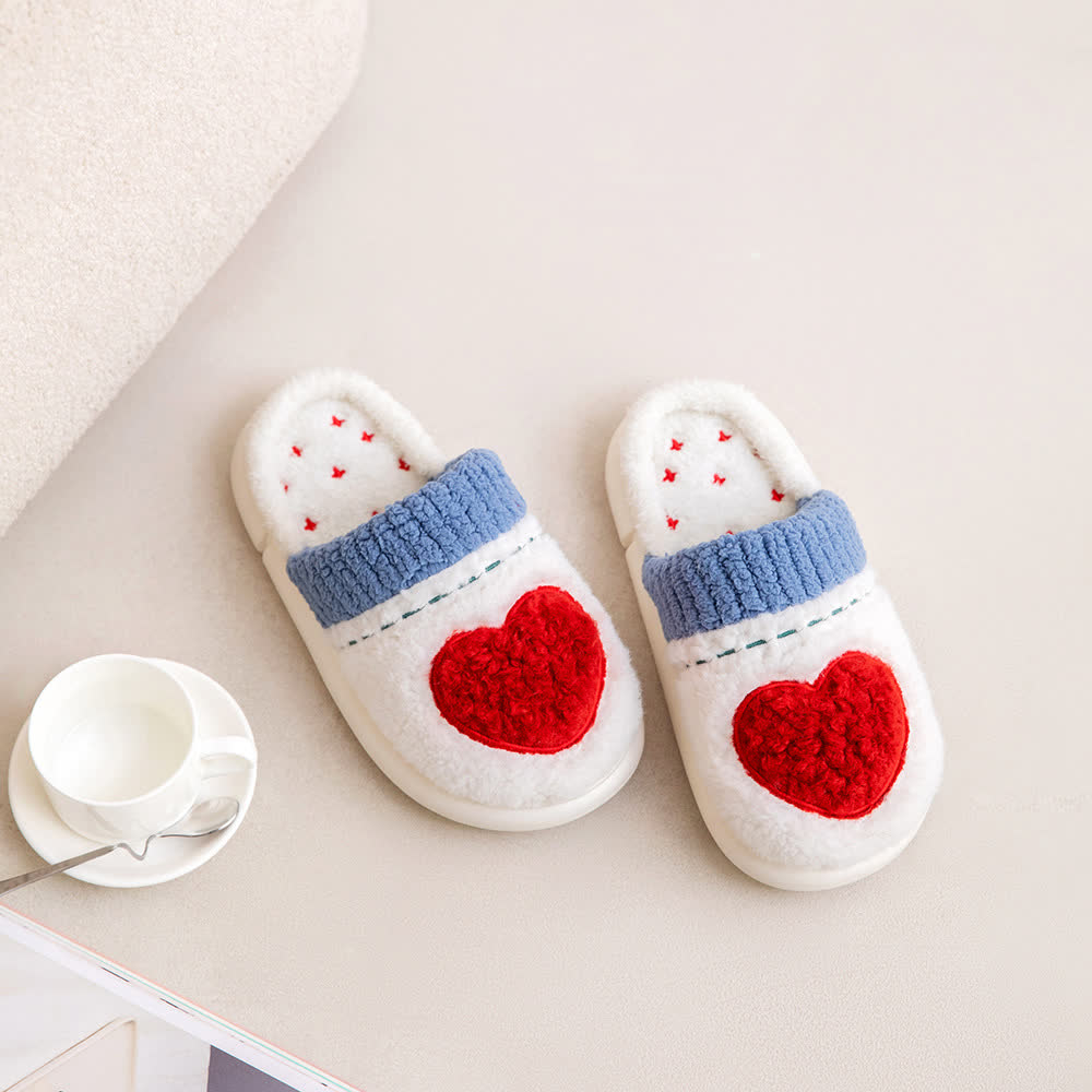 Ownkoti Heart Pattern Plush House Slippers - image 3