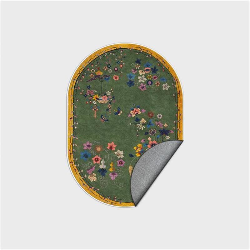 Ownkoti Vintage Chinoiserie Floral Oval Area Rug - image 4