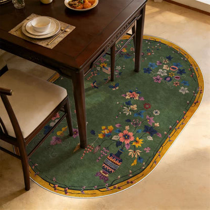 Ownkoti Vintage Chinoiserie Floral Oval Area Rug - image 1