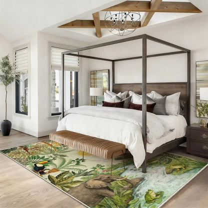 Ownkoti Tropical Wildlife Scene Rectangle Area Rug - image 1