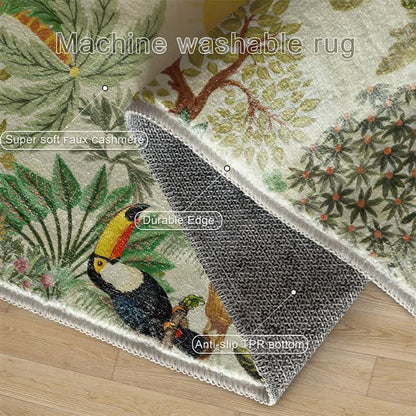 Ownkoti Tropical Wildlife Scene Rectangle Area Rug - image 5