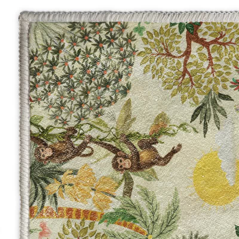 Ownkoti Tropical Wildlife Scene Rectangle Area Rug - image 4