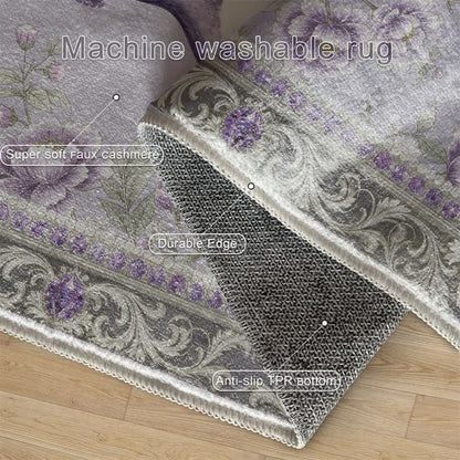 Ownkoti Elegant Peacock Floral Non-slip Area Rug - image 19