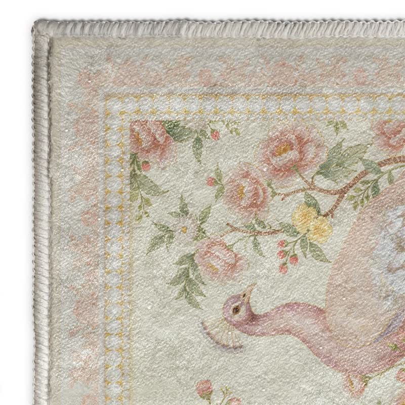 Ownkoti Elegant Peacock Floral Non-slip Area Rug - image 24