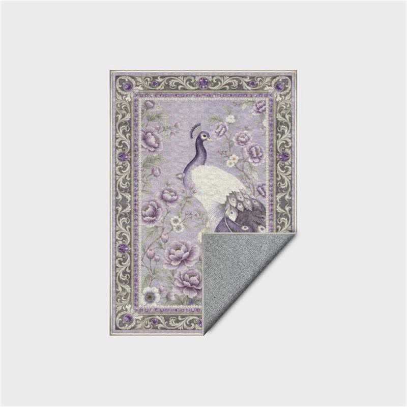 Ownkoti Elegant Peacock Floral Non-slip Area Rug - image 17