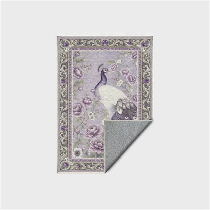 Ownkoti Elegant Peacock Floral Non-slip Area Rug - image 17