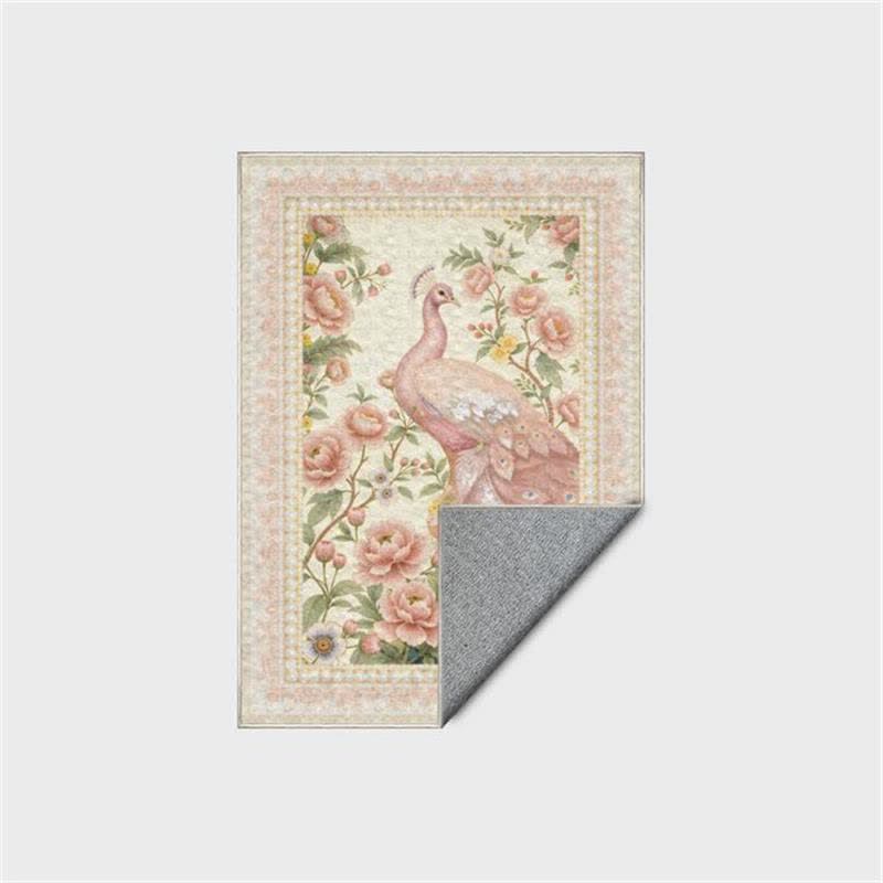 Ownkoti Elegant Peacock Floral Non-slip Area Rug - image 23