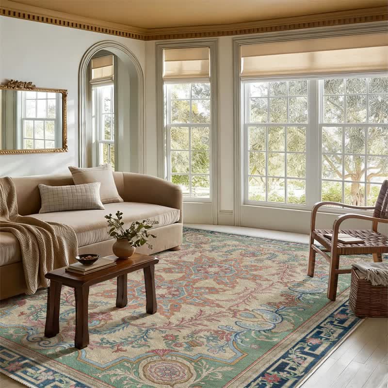 Ownkoti Retro Palace Style Medallion Non-slip Area Rug - image 1