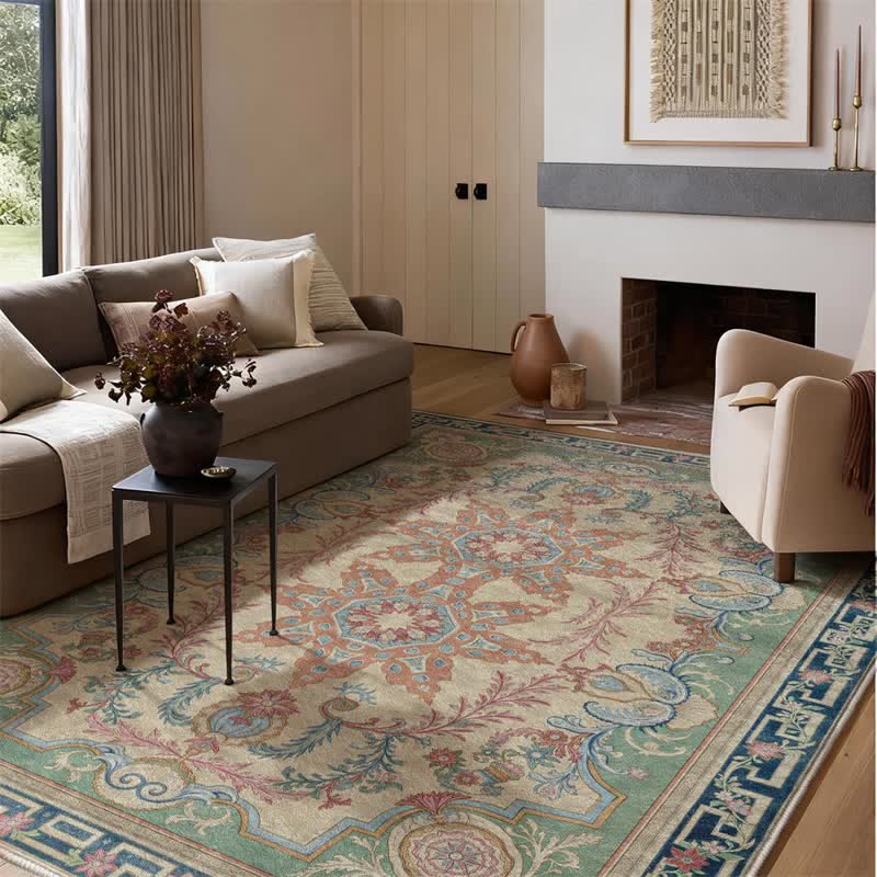 Ownkoti Retro Palace Style Medallion Non-slip Area Rug - 95" x 119" - image 0