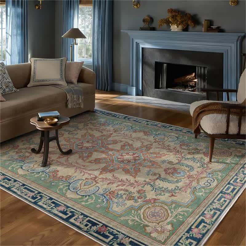 Ownkoti Retro Palace Style Medallion Non-slip Area Rug - image 2