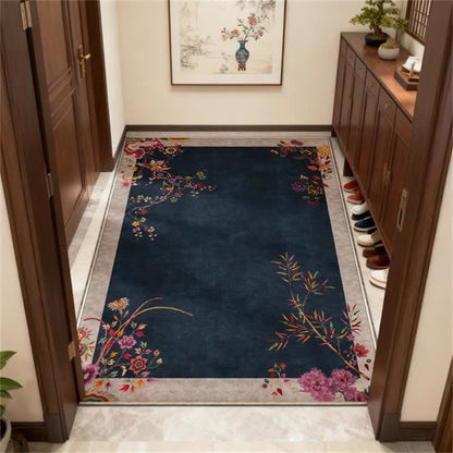 Ownkoti Oriental Chinoiserie Floral Non-slip Area Rug - image 1