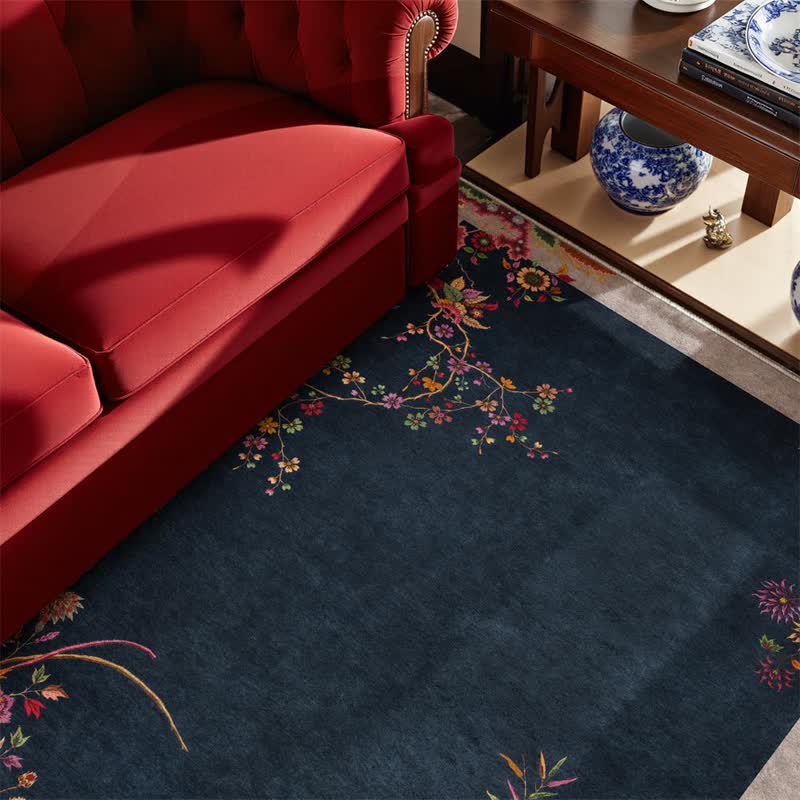 Ownkoti Oriental Chinoiserie Floral Non-slip Area Rug - image 3