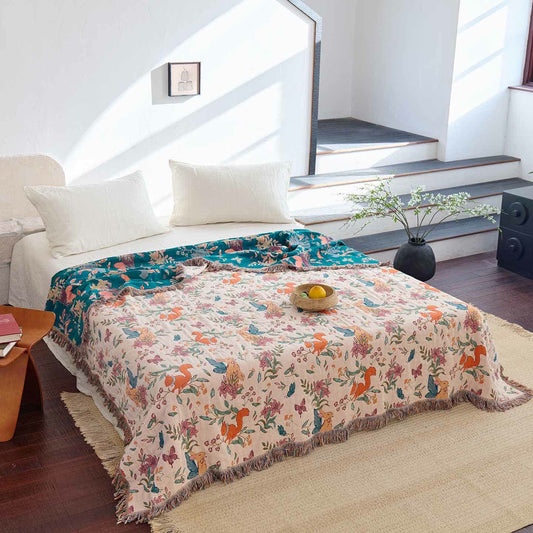 Ownkoti Squirrel Butterfly Floral Cotton Gauze Quilt - King - image 0