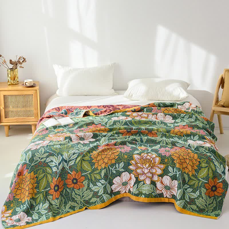 Ownkoti Reversible Dahlia Floral Cotton Gauze Quilt - image 1