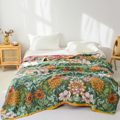 Ownkoti Reversible Dahlia Floral Cotton Gauze Quilt - image 1