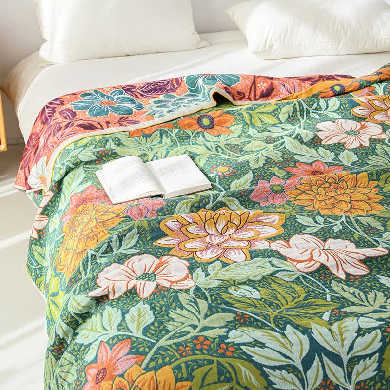 Ownkoti Reversible Dahlia Floral Cotton Gauze Quilt - image 2