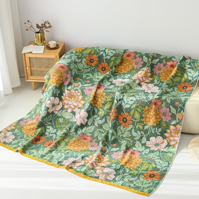 Ownkoti Reversible Dahlia Floral Cotton Gauze Quilt - image 3
