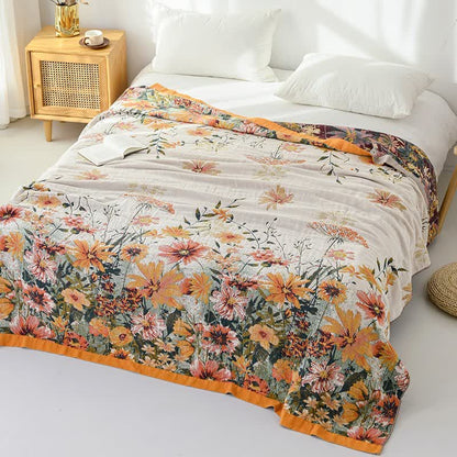 Ownkoti Reversible Daisy Floral Cotton Gauze Quilt - image 1