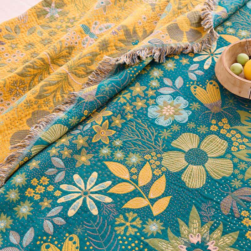 Ownkoti Reversible Floral & Butterfly Cotton Gauze Quilt - image 8