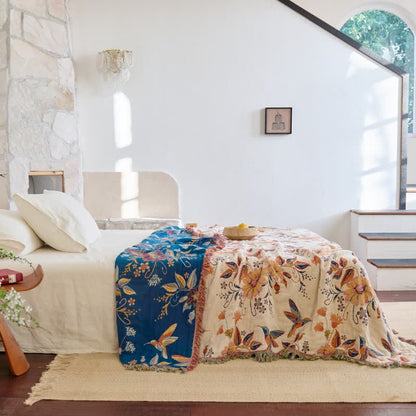 Ownkoti Hummingbird Floral Leaf Cotton Gauze Quilt - image 1