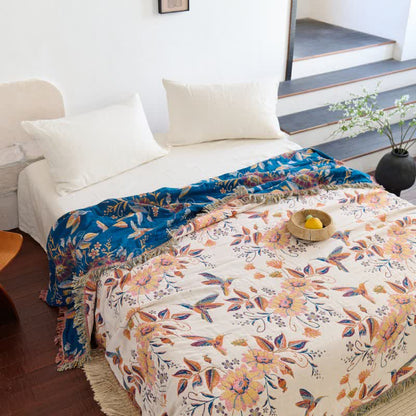 Ownkoti Hummingbird Floral Leaf Cotton Gauze Quilt - image 5