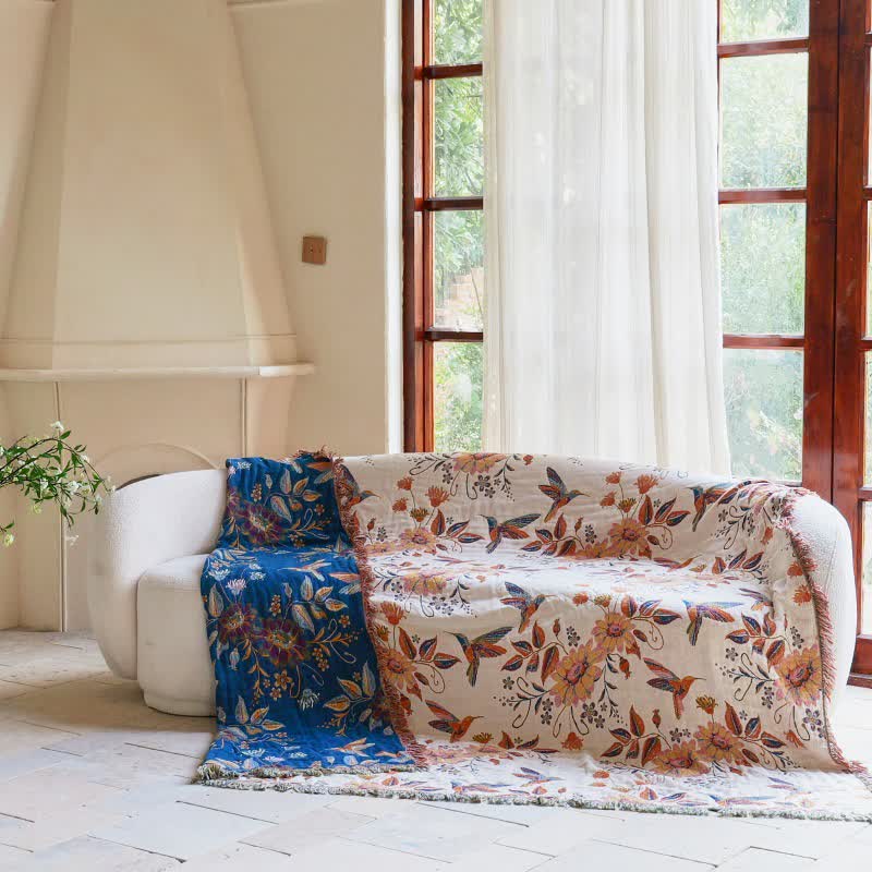 Ownkoti Hummingbird Floral Leaf Cotton Gauze Quilt - image 9