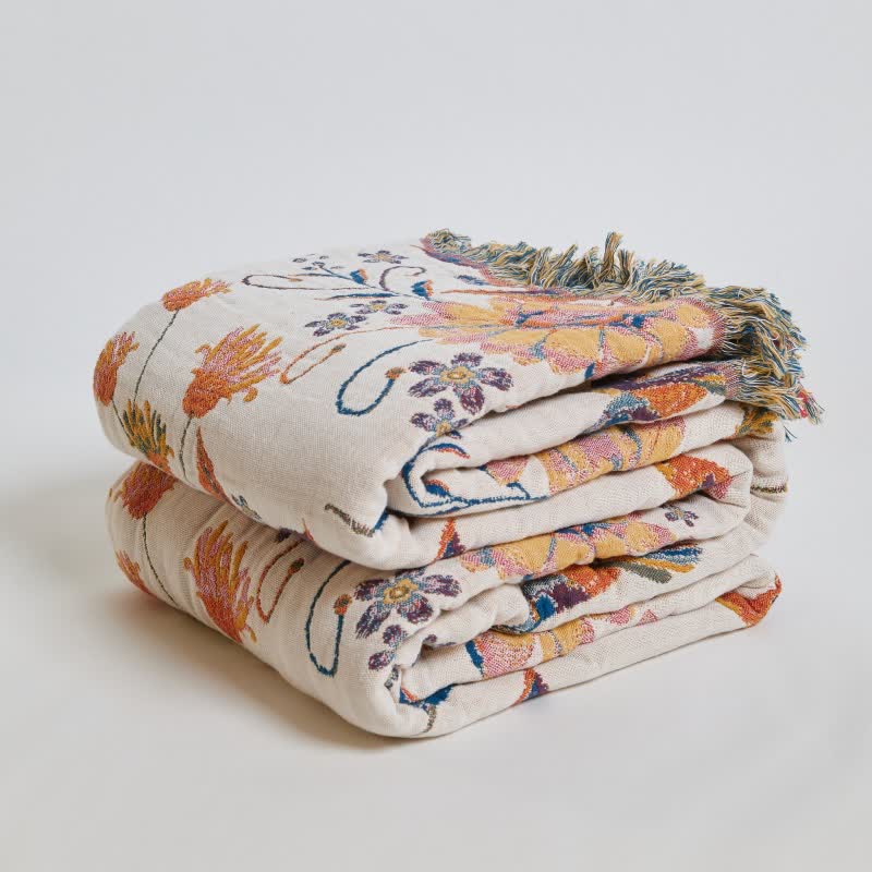 Ownkoti Hummingbird Floral Leaf Cotton Gauze Quilt - image 6