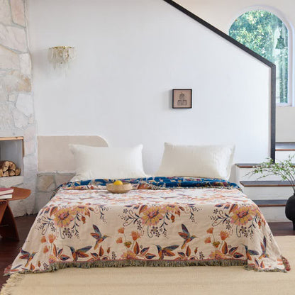 Ownkoti Hummingbird Floral Leaf Cotton Gauze Quilt - image 2