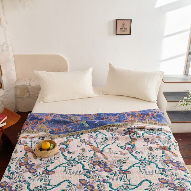 Ownkoti Bird on Branch Cotton Gauze Quilt - image 4