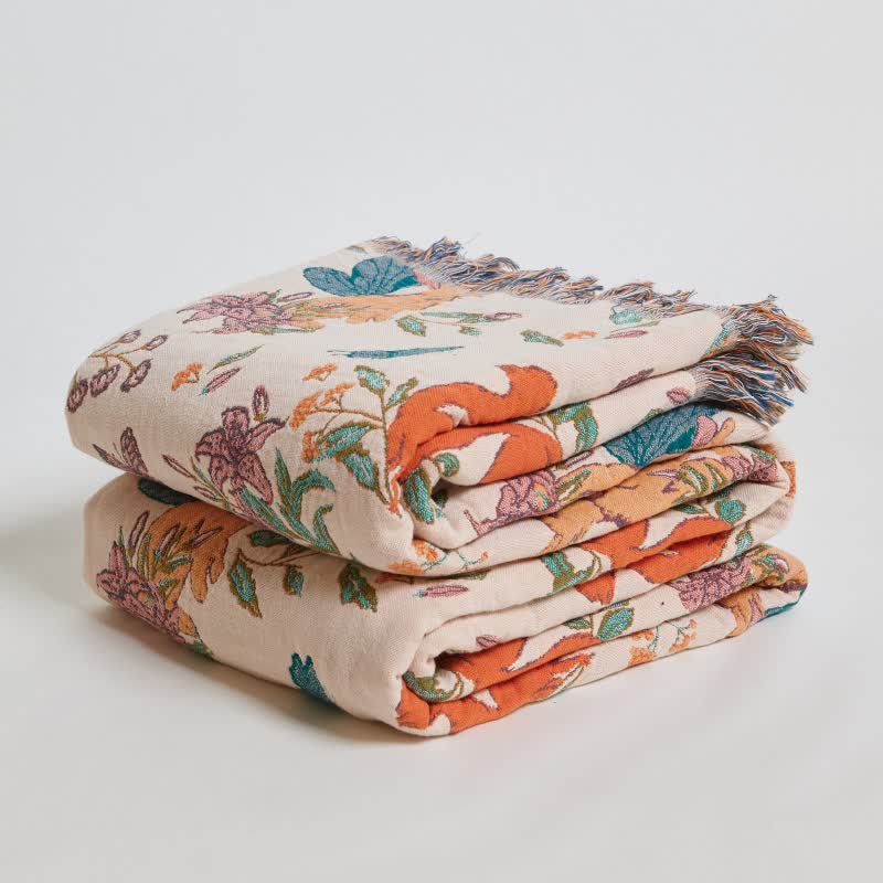 Ownkoti Squirrel Butterfly Floral Cotton Gauze Quilt - image 5