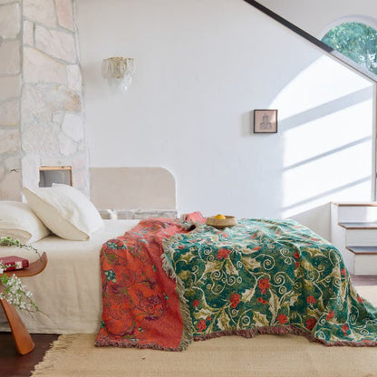 Ownkoti Red Flower Vine Cotton Gauze Quilt - image 1