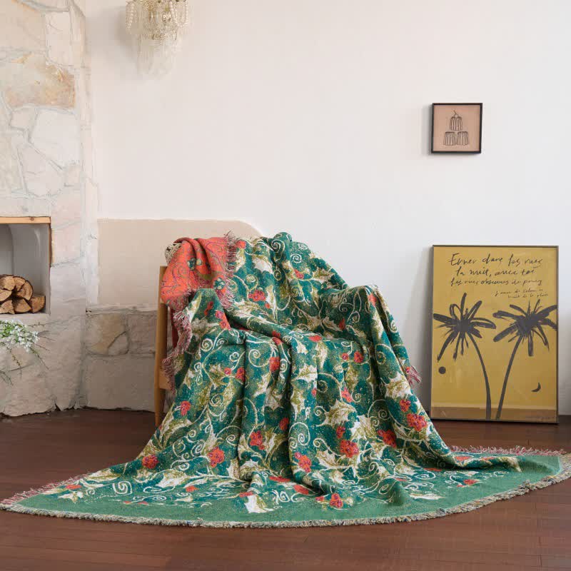 Ownkoti Red Flower Vine Cotton Gauze Quilt - image 6