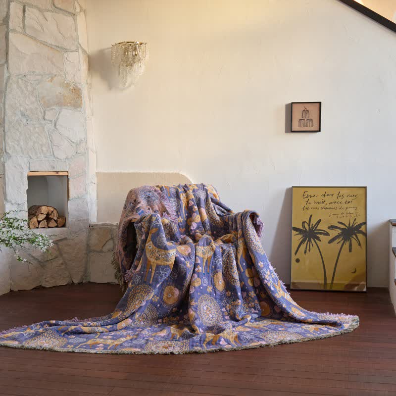 Ownkoti Reversible Floral Deer Cotton Gauze Quilt - image 6