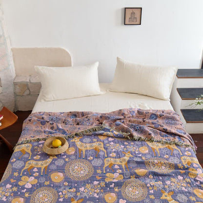 Ownkoti Reversible Floral Deer Cotton Gauze Quilt - image 3