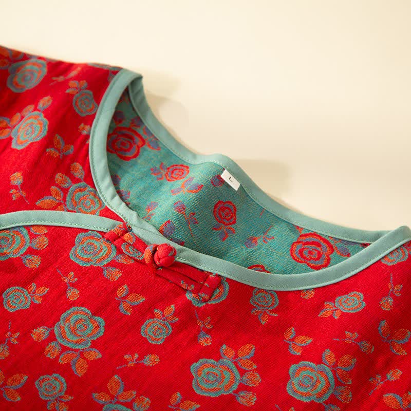 Ownkoti Oriental Vintage Rose Cotton Loungewear Set - image 3