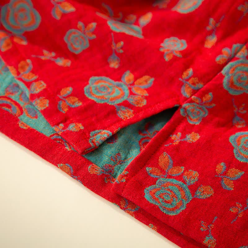 Ownkoti Oriental Vintage Rose Cotton Loungewear Set - image 5