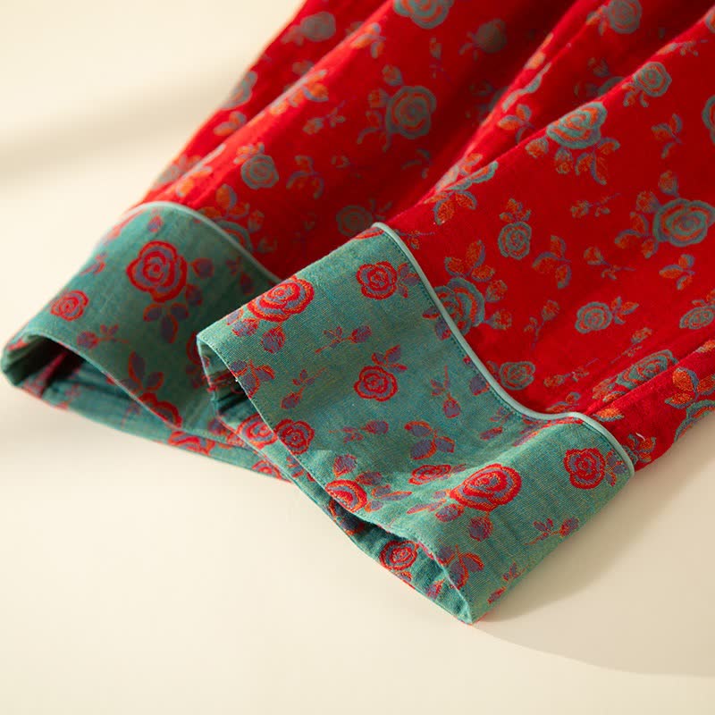 Ownkoti Oriental Vintage Rose Cotton Loungewear Set - image 9