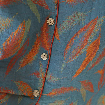 Ownkoti Vintage Feather Cotton Couple Pajama Set - image 8