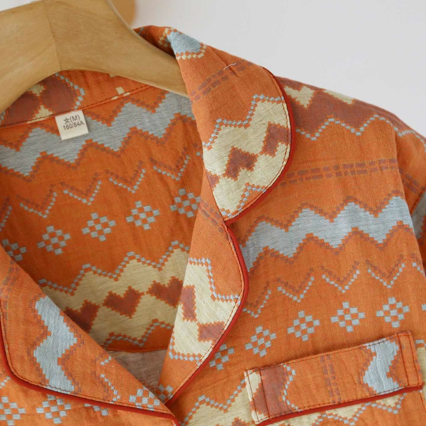 Ownkoti Vintage Wave Cotton Couple Loungewear Set - image 4