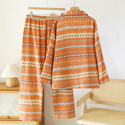 Ownkoti Vintage Wave Cotton Couple Loungewear Set - image 3