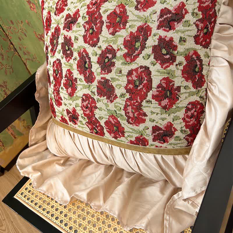 Ownkoti Elegant Floral Throw Pillow with Ruffled Edge - image 7