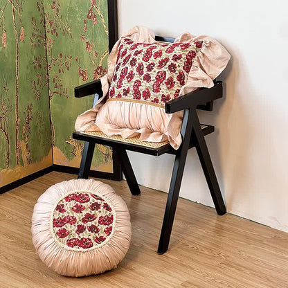 Ownkoti Elegant Floral Throw Pillow with Ruffled Edge - image 3